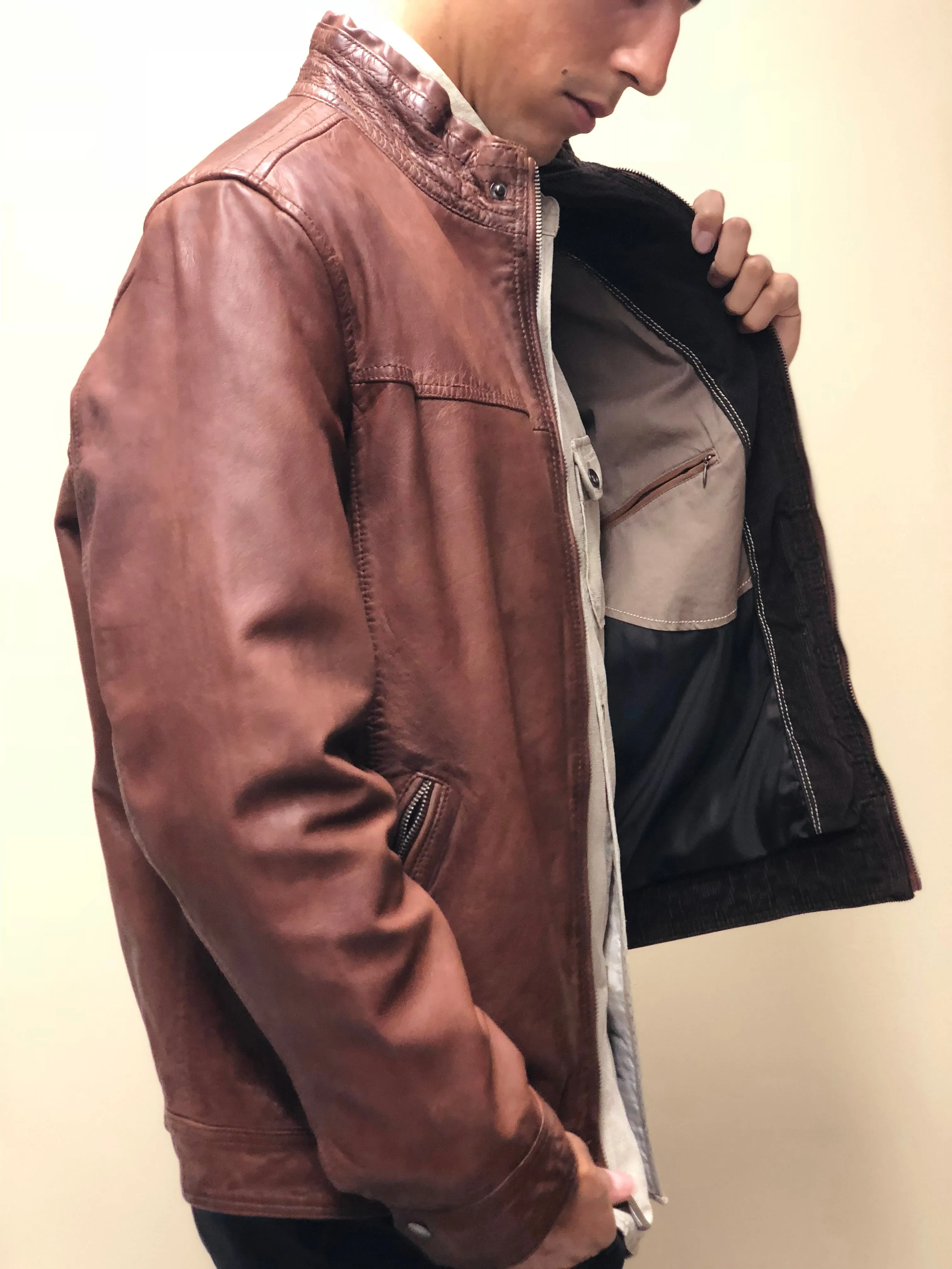Antique Lamb Fitted Leather Jacket