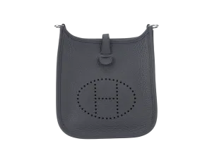 HERMES EVELYNE TPM STAMP W (YEAR 2024) GRIS MISTY CLEMENCE SILVER HARDWARE WITH STRAPS AND DUST COVER