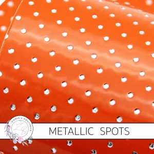 SALE Orange Silver Spots ~ Textured Metallic Faux Leather